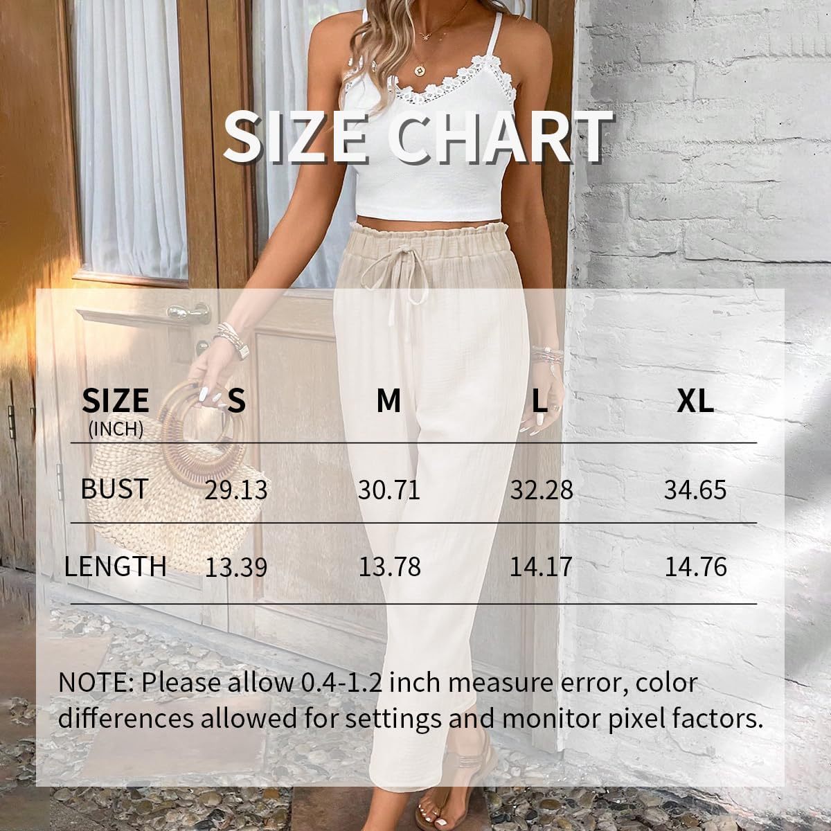 Women Summer 2-Piece Outfit Sleeveless Lace Vest Top And Casual