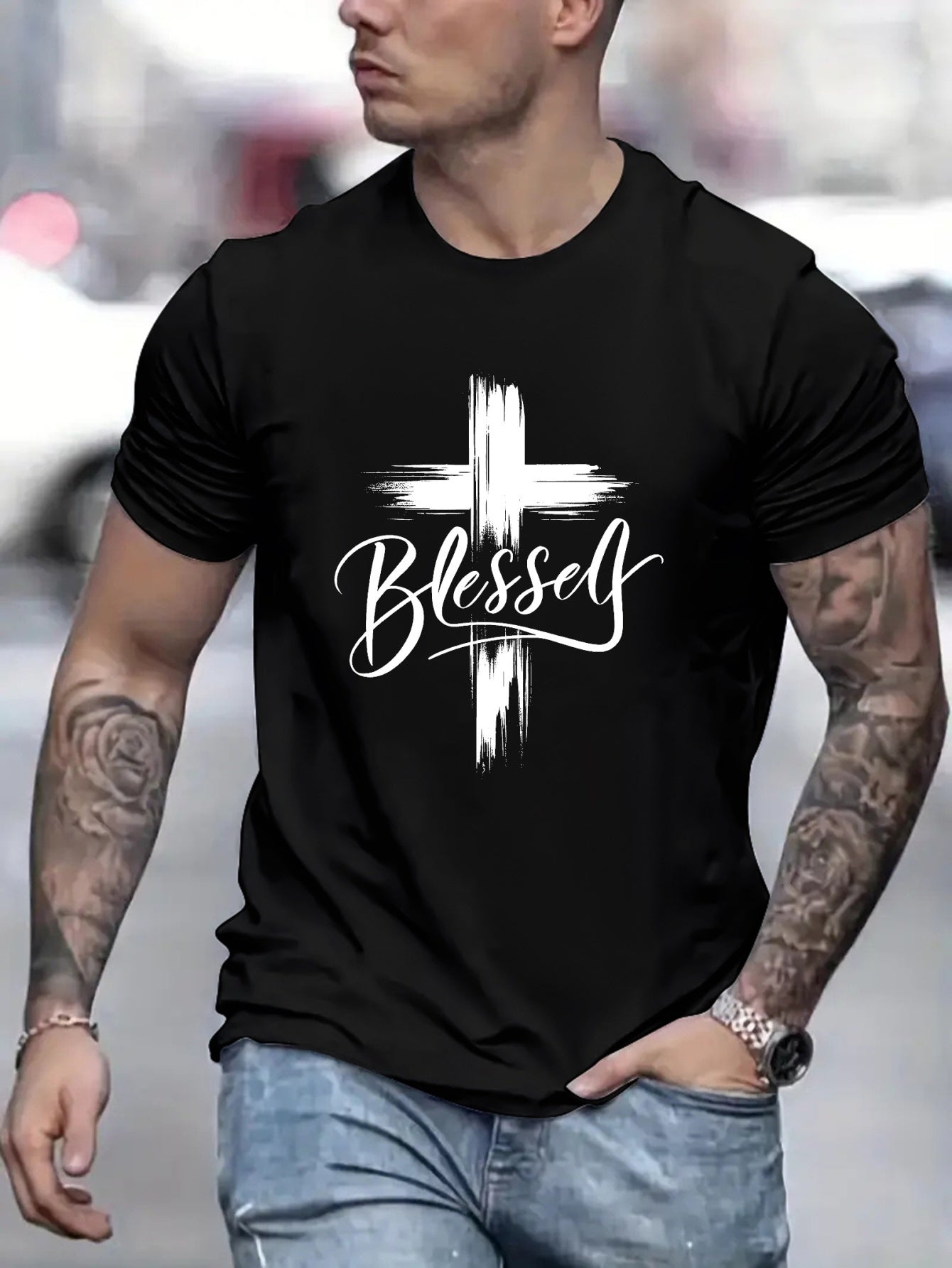 Blessing Printed Men T-Shirt